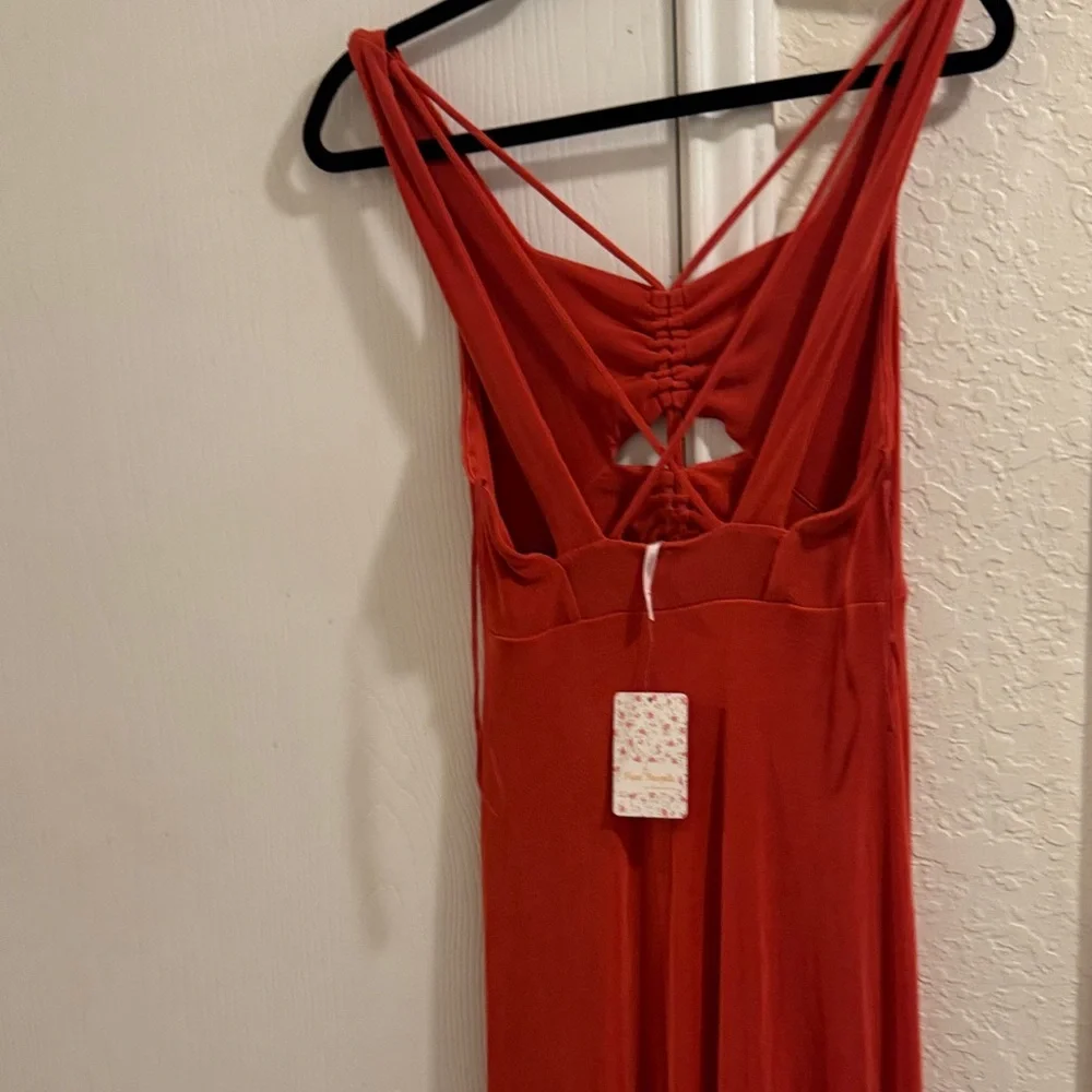 Free People Vibrant Orange Backless Dress - Picture 3 of 7